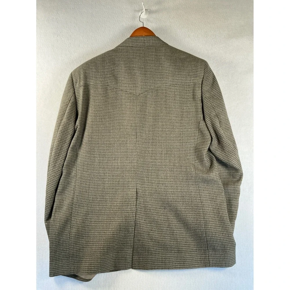 Warren Sewell Mens 44R Western Blazer Brown Houndstooth Wool Blend Sport‎ Coat
